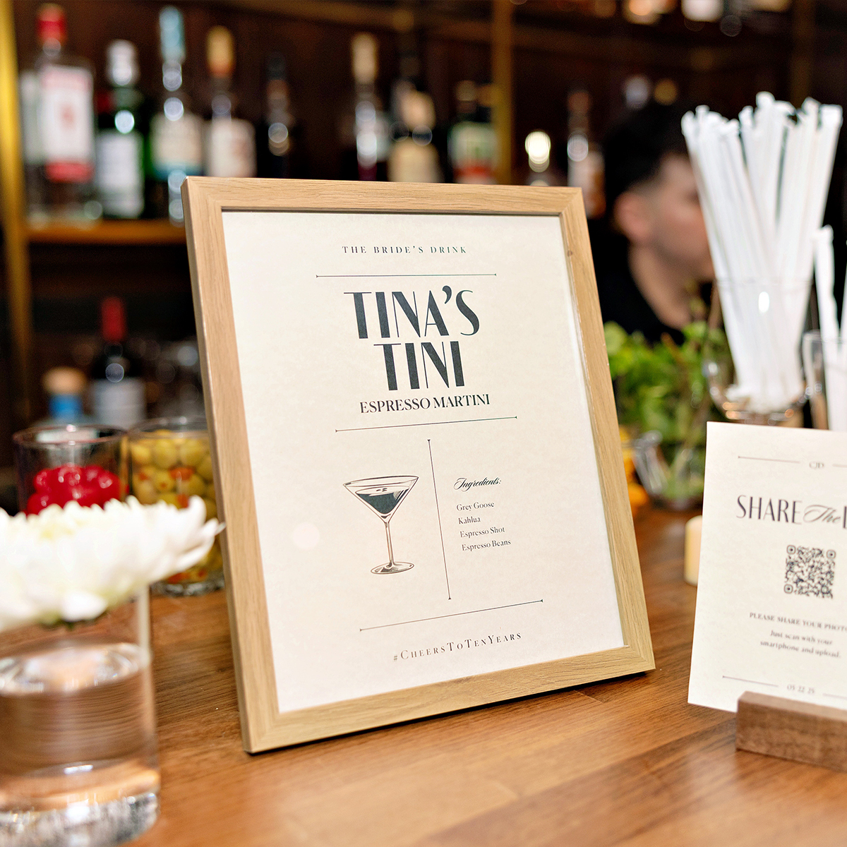 Dinner menu for Christina & Conor