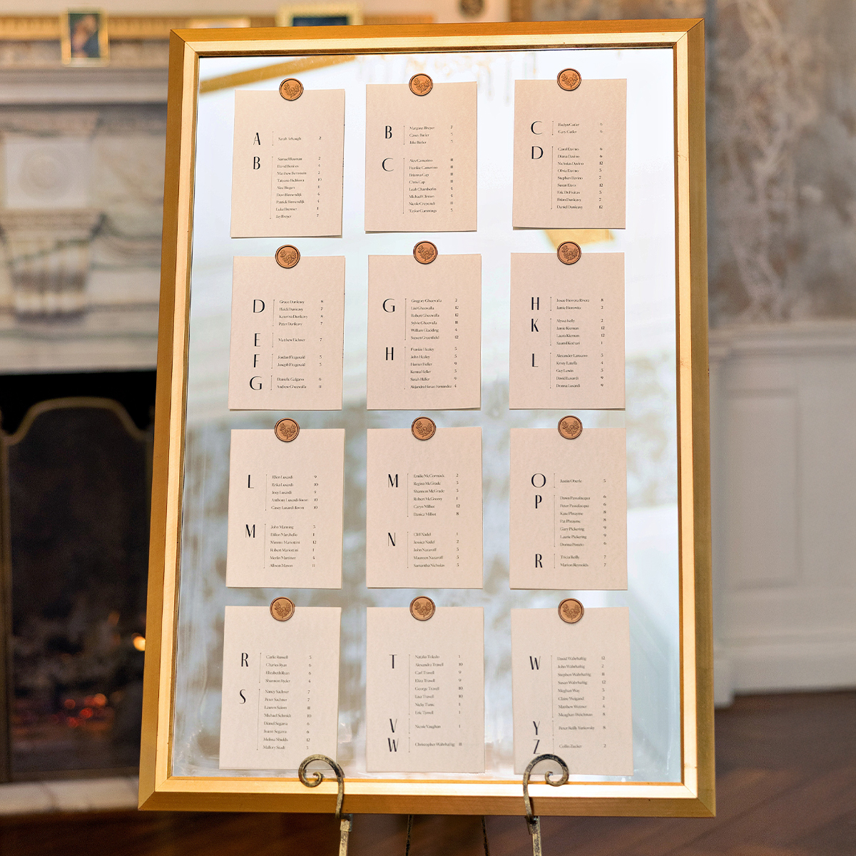 Seating chart for Christina & Conor