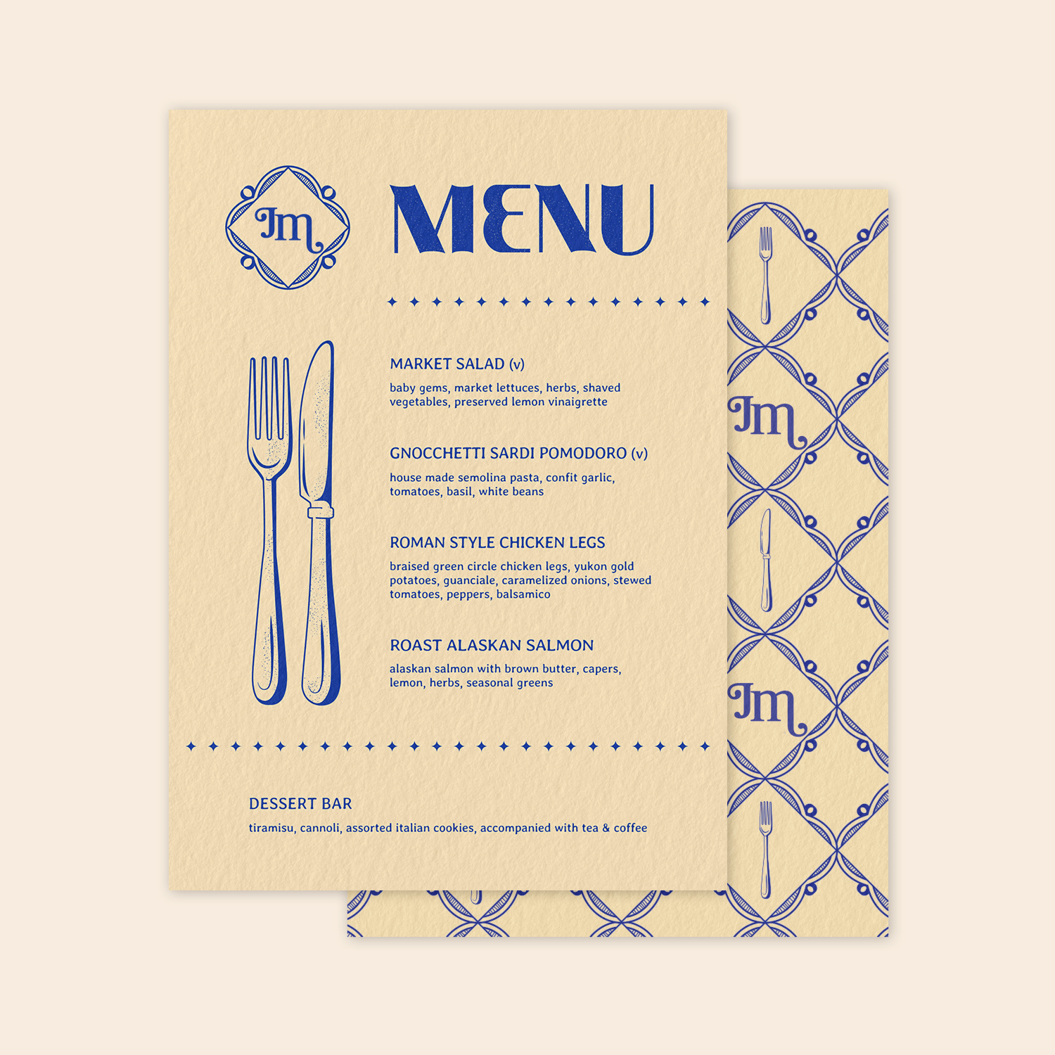 Dinner Menu example