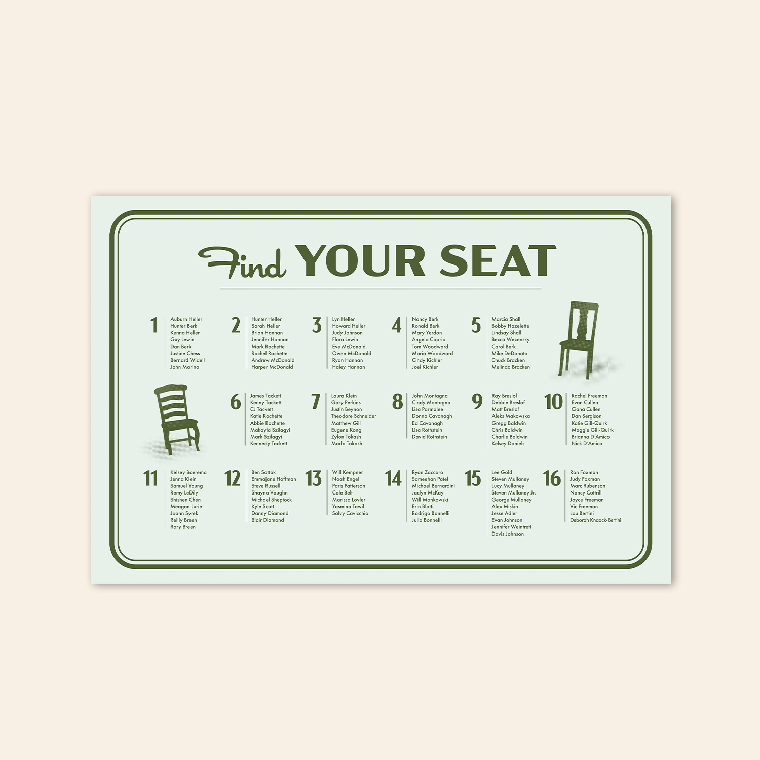 Seating Chart example